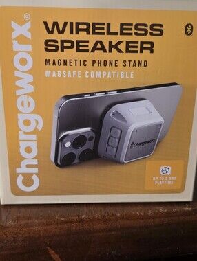 Chargeworx Wireless Magnetic Bluetooth Speaker And Phone Stand- Gray